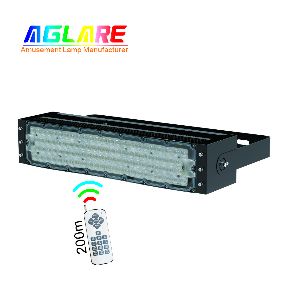 LED彩色投光灯泛光灯RGB景观灯250W  用于游乐设施照明、夜景照明